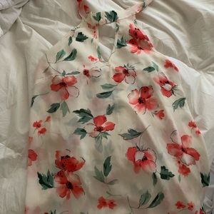 Flower Halter Neck Tank Top